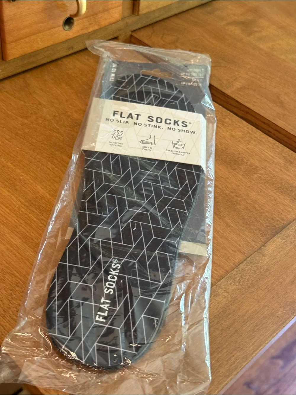 NEW FLAT SOCKS® Micro-Push Flat Socks — Large Black